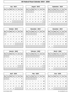 Download US Federal Fiscal Calendar 2019-20 Excel Template - ExcelDataPro