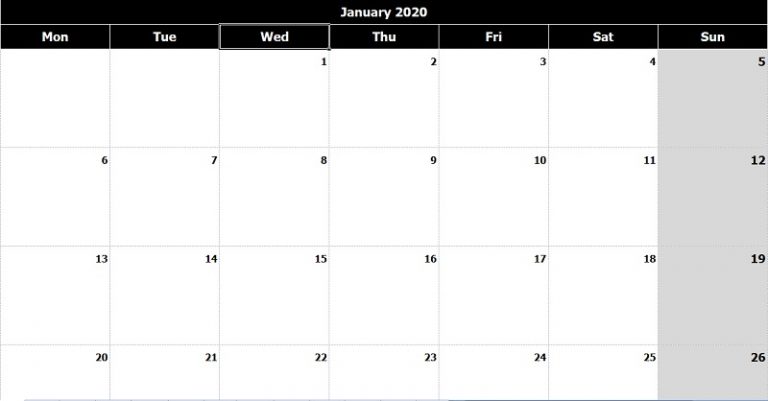 Download Free Monthly Calendar Templates in Excel Download Free Monthly Calendar Templates in Excel