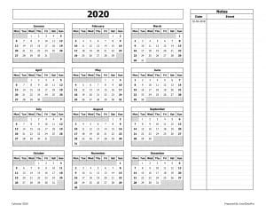 notability calendar template free 2021