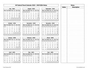 Download US Federal Fiscal Calendar 2019-20 With Notes Excel Template ...