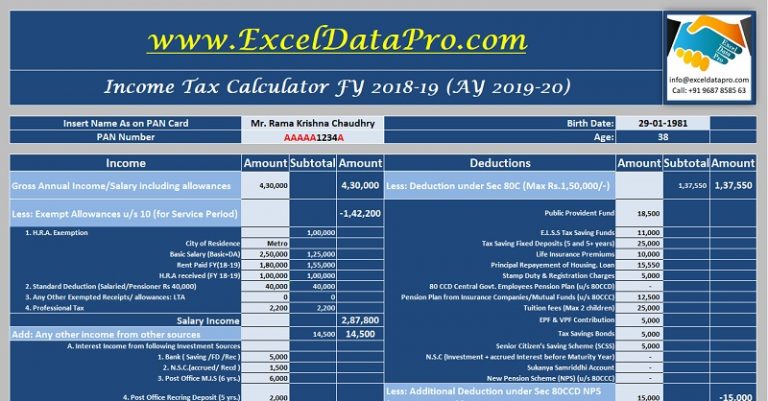Individual Income Tax Calculator Archives Exceldatapro 9440