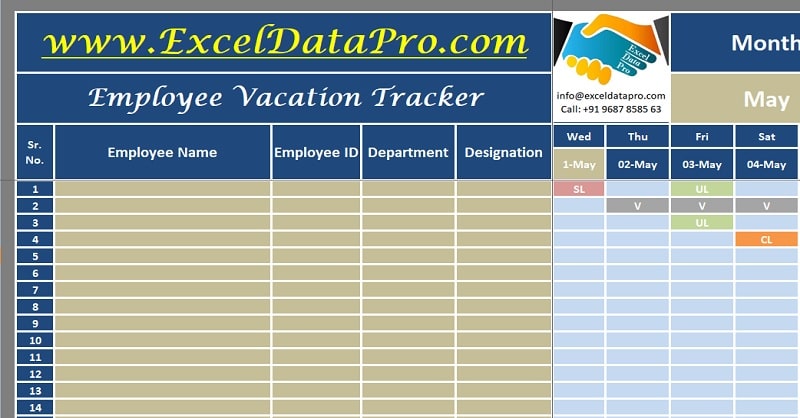 IQK Download Employee Vacation Tracker Excel Template Exceldatapro DOC Download