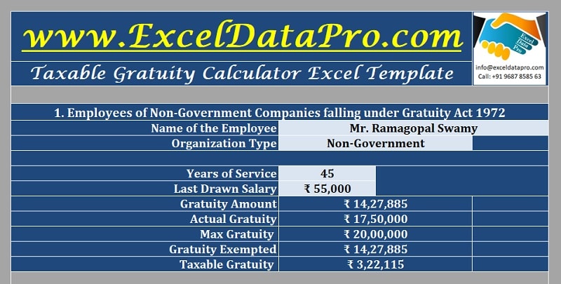 Taxable Gratuity Calculator Excel Template 1