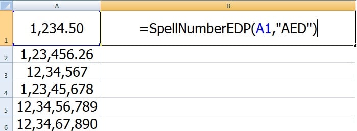 SpellNumber UAE Dirham