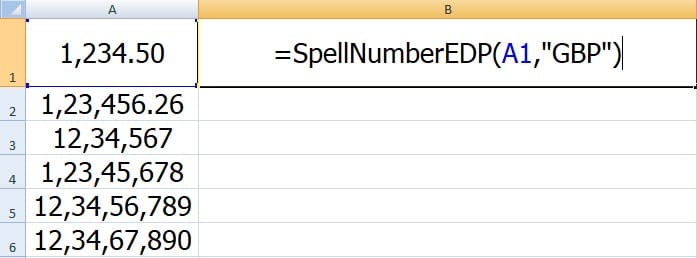 SpellNumber Great Britain Pound