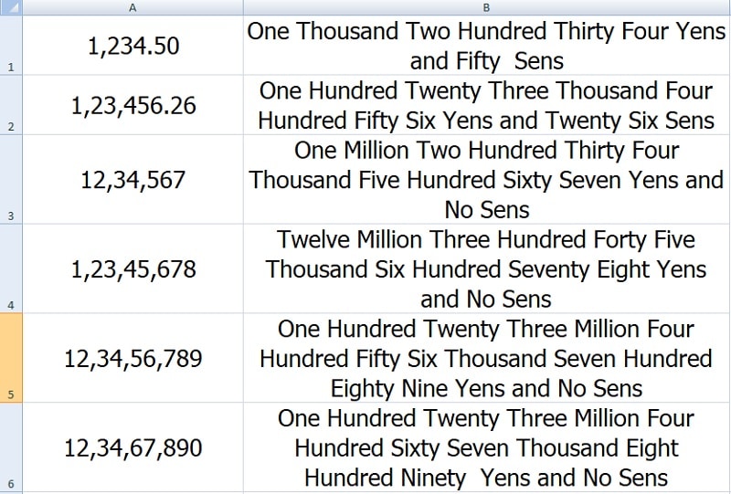 SpellNumber Japanese Yen