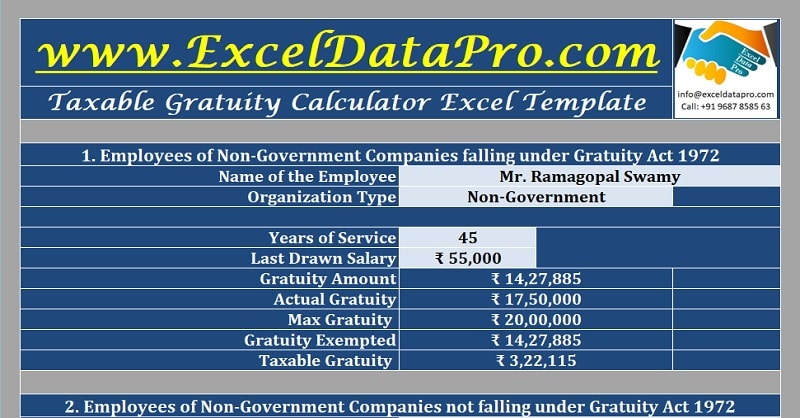 Taxable Gratuity Calculator