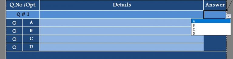 Download Multiple Choice Questions - MCQ Test Sheet Excel Template ...