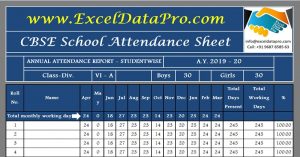CBSE School Attendance Sheet