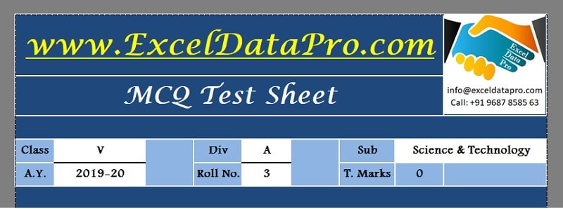 MCQ Test Sheet