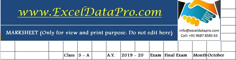 Mark Sheet Header