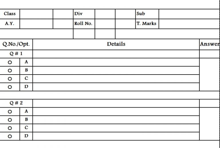 Download Multiple Choice Questions - MCQ Test Sheet Excel Template ...