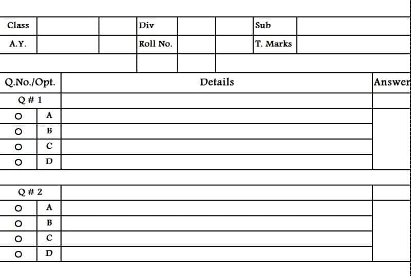 Download Multiple Choice Questions - MCQ Test Sheet Excel Template ...