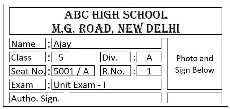 Exam Hall Ticket Generator