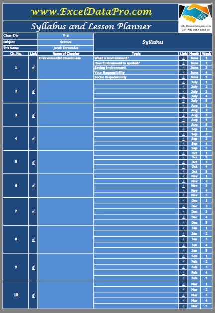 Syllabus And Lesson Planner