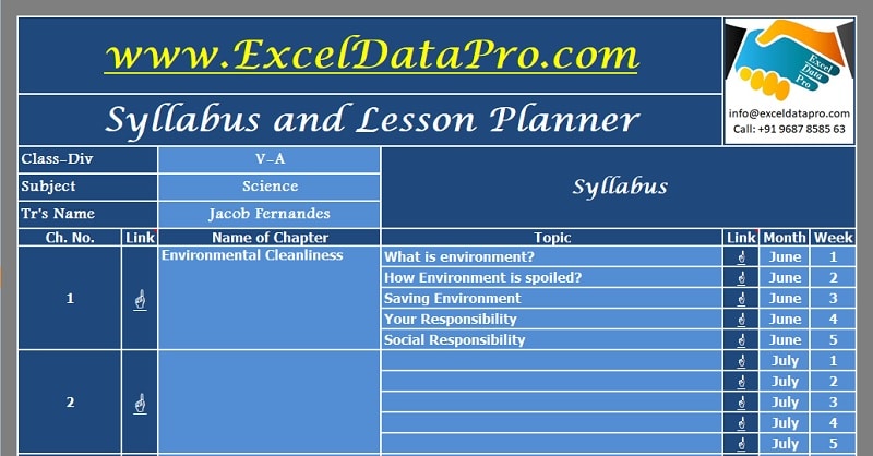 Syllabus And Lesson Planner