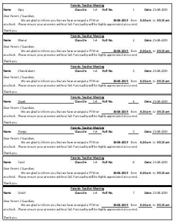 Download School PTM Notice Excel Template - ExcelDataPro