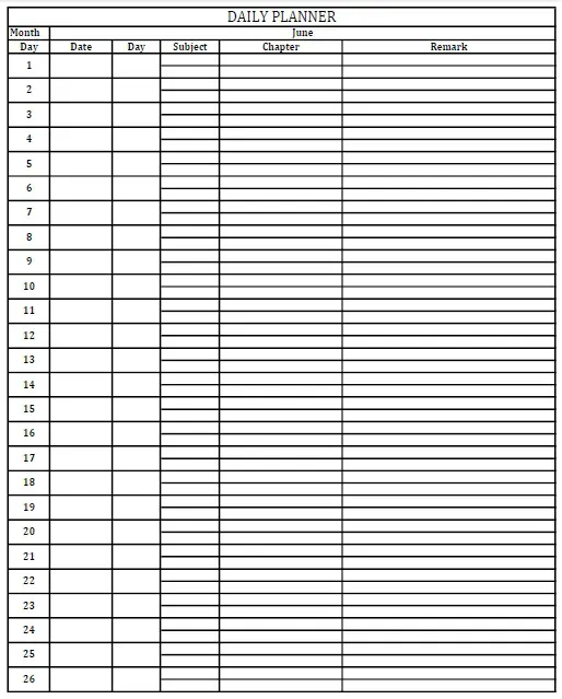 Download Student Study Planner Excel Template Exceldatapro