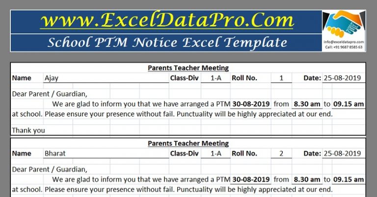 free excel templates for school management