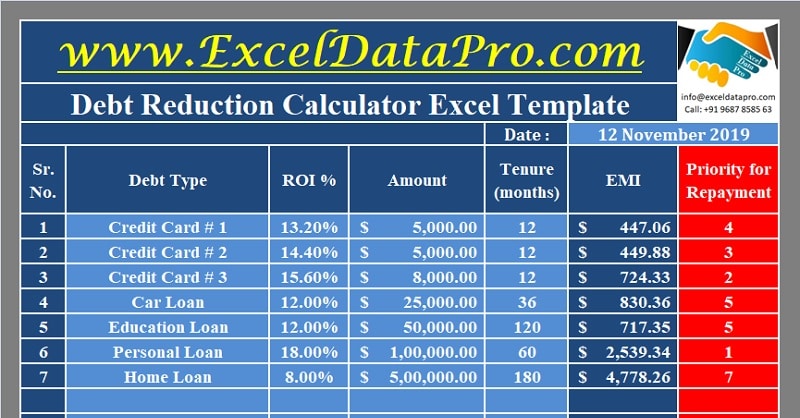 Debt Reduction Calculator