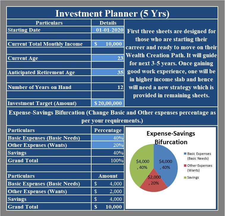 investment portfolio excel template