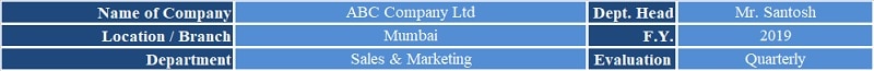 Sales Performance Evaluation Excel Template