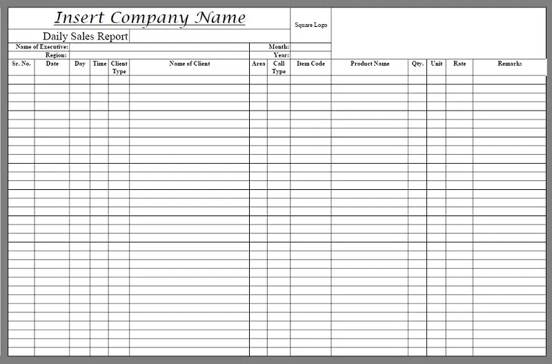 Download Daily Sales Report Excel Template Exceldatapro