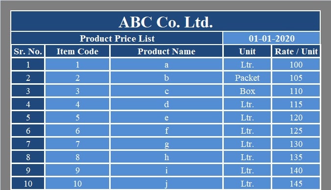 Product List