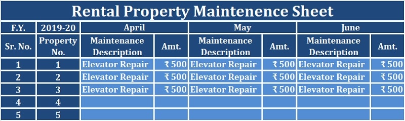 Rental Property Management Excel Template