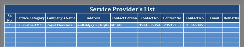 Service Provider Details
