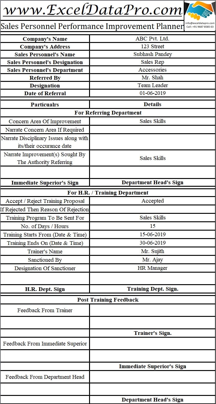 Download Sales Rep Performance Review Excel Template ExcelDataPro