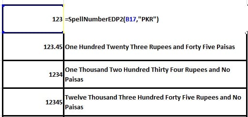 SpellNumber Pakistani Rupee