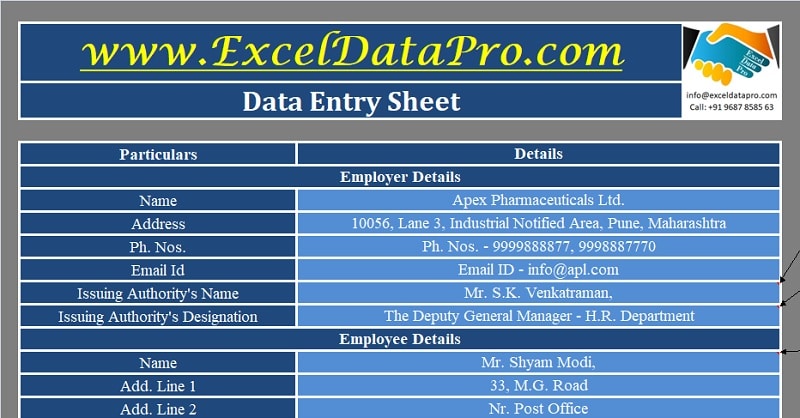 Employee database excel template free download