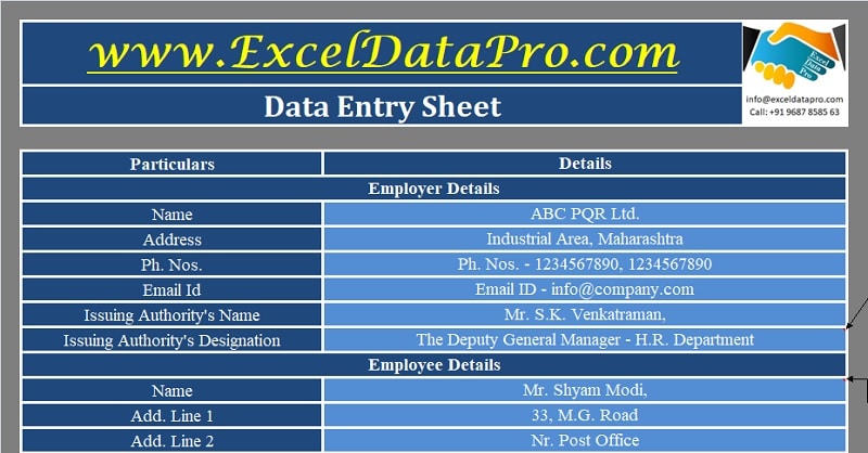 Download Employee Transfer Letter Excel Template