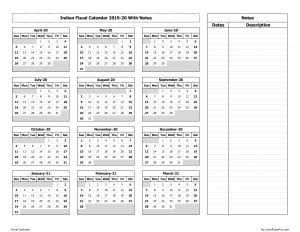 download indian fiscal calendar 2020 21 with notes excel template