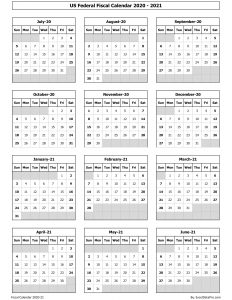 Download US Federal Fiscal Calendar 2020-21 Excel Template - ExcelDataPro