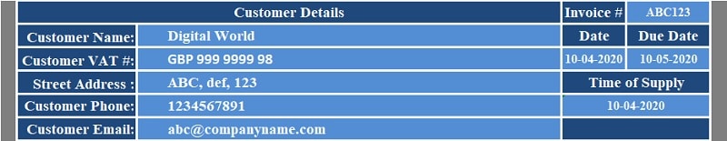 UK VAT Multiple Tax Invoice