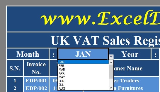 UK VAT Sales Register