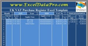 UK VAT Purchase Register